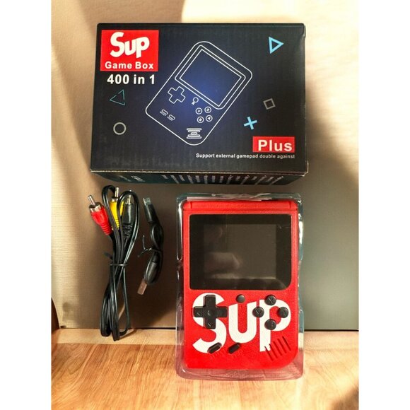 Sup Game Box Plus Retro Handheld Console 400 In 1 With AV Cable & Charger Red - Picture 1 of 4